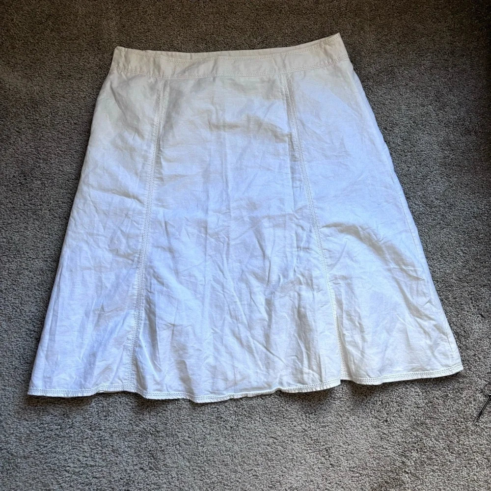 Cotton Linen White Skirt Fieldgear Suze‎ 16